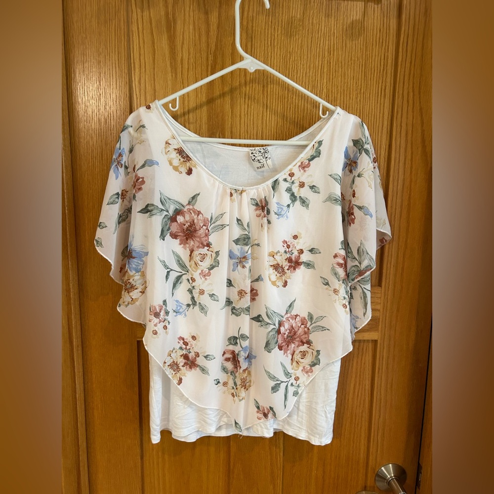 Naif‎ White Floral Tank Blouse